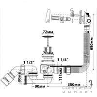 Сифон-автомат для ванны McAlpine HCN3100CB-15MM хром