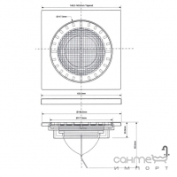 Решетка для квадратного душевого трапа с мембраной McAlpine HC29SS-SV хром