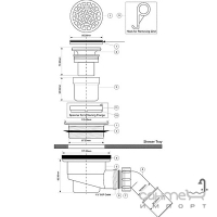 Сифон для душевого поддона McAlpine HC27-SNBR нержавеющая сталь