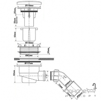 Сифон для душового піддону McAlpine MP2730L3H-CPN хром