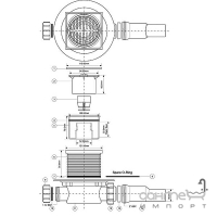 Точечный душевой трап McAlpine HCFG3-ICE решетка нержавеющая сталь