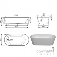 Овальная ванна 170х80 Devit Ovale 17080136