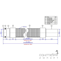 Растяжная труба 32x32x1000 мм McAlpine FLX32MP-S