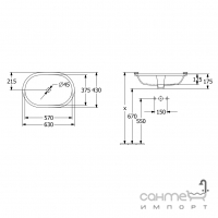 Овальная раковина под столешницу Villeroy&Boch Architectura 5A766001 белая