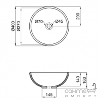 Круглая раковина на столешницу Qtap Owl 400x400x150 белая