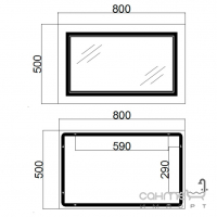 Прямоугольное зеркало с LED-подсветкой, диммером, подогревом Qtap Cardinal Reverse Touch 500x800 3000-6500K