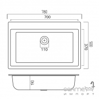 Прямоугольная гранитная кухонная мойка Platinum Bogema 7850 Anthracite антрацит