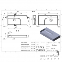 Мебельная раковина Fancy Marble Optimus 950 9909101 белая