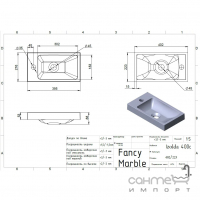 Прямокутна врізна раковина Fancy Marble Izolda 400 11940101 біла