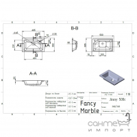 Прямоугольная врезная раковина Fancy Marble Jinny 500 12050101 белая