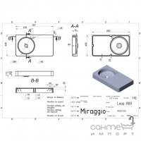 Подвесная раковина-столешница Miraggio Loop 800 L Miramarble Matt белая матовая