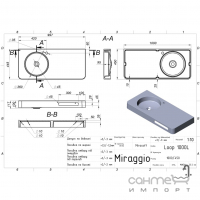 Подвесная раковина-столешница с полотенцедержателем Miraggio Loop 1000 L Mirasoft белая матовая