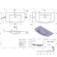 Меблева раковина з литого каменю Miraggio Dea 1000 Miramarble Matt біла матова