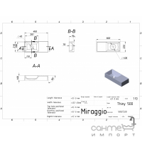 Раковина на столешницу из литого мрамора Miraggio Copper 500 Mirastone Gray матовая серая