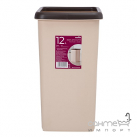 Прямокутна урна для сміття 12 л MVM BIN-02 12L Beige бежева