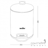 Круглая урна для мусора с крышкой и педалью 5 л MVM BIN-16 5L SS нержавеющая сталь