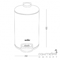 Круглая урна для мусора с крышкой и педалью 20 л MVM BIN-16 20L SS нержавеющая сталь