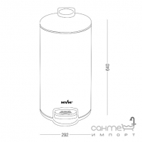 Круглая урна для мусора с крышкой и педалью 30 л MVM BIN-16 30L SS нержавеющая сталь