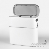 Вузька прямокутна урна для сміття з кришкою 12 л MVM BIN-22 12L White/Gray біла/сіра