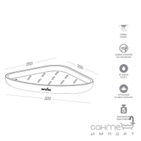 Угловая полочка MVM BP-26 White/Gray белая