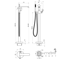 Напольный смеситель для ванны Ravak Flat X070440 хром