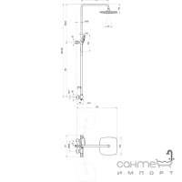 Душова стійка з термостатом Ravak Flat X070443 матова чорна