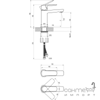 Смеситель для раковины Ravak Life X070476 матовый черный