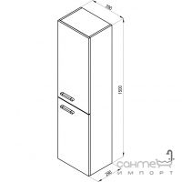 Подвесной пенал Ravak Chrome II 39 L X000001780 белый глянец, левый