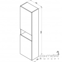 Пенал подвесной Ravak SD Natural 450/160 X000001789 белый глянец