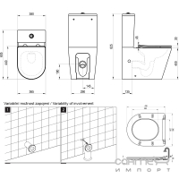 Безободковый унитаз-компакт с сидением softclose Ravak Elegant RimOff X01872 белый