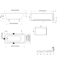 Прямоугольная акриловая ванна 1800х800 Ravak Chrome CE21000000 белая