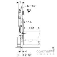 Инсталляция для подвесного унитаза Geberit Duofix Sigma 12 111.057.00.1