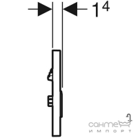 Пневматична клавіша змиву для пісуару Geberit Type 50 116.016.00.1 під заповнення