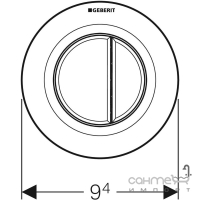 Пневматическая панель смыва для монтажа в стену Geberit Type 01 Sigma 8 116.045.11.1 белая