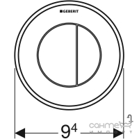 Пневматическая клавиша смыва для монтажа в стену Geberit Type 10 Sigma 8 116.056.DW.1 черная