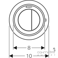 Пневматическая клавиша смыва для врезки в мебель Geberit  Type 10 116.057.KJ.1 белая