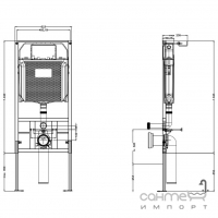 Инсталляция для подвесного унитаза Quarter Bath GRZ4103