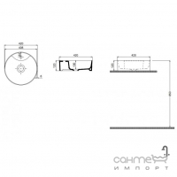 Круглая раковина на столешницу Quarter Bath Round Line 42 70RO23142 белая