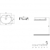 Овальная раковина на столешницу Quarter Bath Round Line 42х55 70SM23055 белая