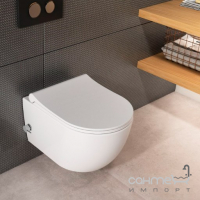 Безободковый подвесной унитаз с биде Quarter Bath Deep 70DE03054.00.4.3.02 30SCD.01.02.03. белый