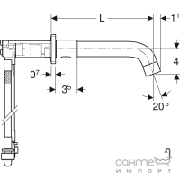 Смеситель для раковины скрытого монтажа Geberit One 116.460.21.1 хром, излив 16 см