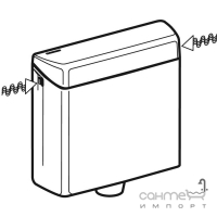 Подвесной настенный бачок для дистанционного смыва Geberit AP123 123.135.11.1 белый