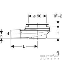 Мембранный сифон для душевого поддона Geberit D90 150.581.00.1