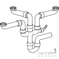 Сифон для кухонной мойки на три чаши Geberit 152.821.11.1