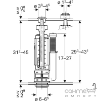 Комплект сливного механизма для унитаза Geberit 290-380 283.313.21.2 хром