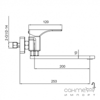 Смеситель для кухни настенный Koer KB-73010-05 хром