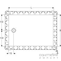 Прямоугольный душевой поддон из искусственного камня 900x750 Geberit Setaplano 154.292.11.1 белый матовый