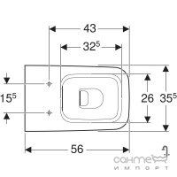 Безободковый напольный унитаз под скрытый бачок Geberit iCon Square 211910000 белый