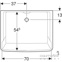 Прямокутна раковина для прання Geberit Publica Garda 355675000 біла