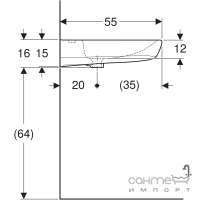 Подвесная раковина для маломобильных особ Geberit Selnova Comfort 500.187.01.7 белая